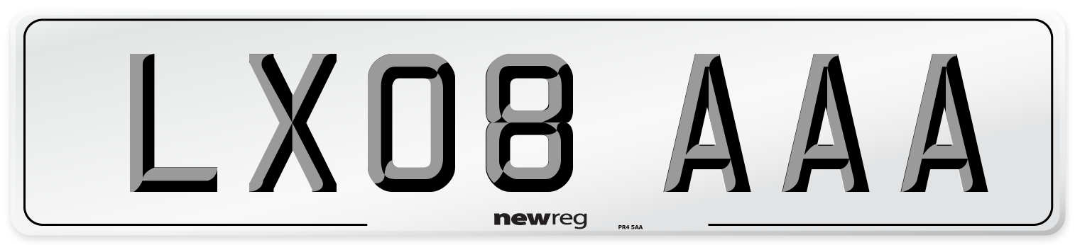 LX08 AAA Number Plate from New Reg